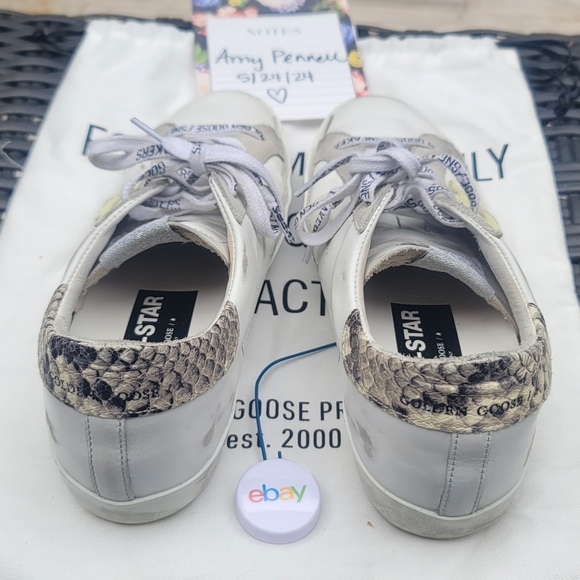 Women's Golden Goose Superstars Sneakers Size 38 7.5-8 Private Edit Python Heel - Picture 4 of 8